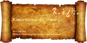 Kaminszky Áldor névjegykártya